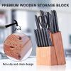 Knife Sets with Block; 15-Piece Kitchen Knife Set with Sharpener; Germany Stainless Steel Knife Block Set and Serrated Steak Knives