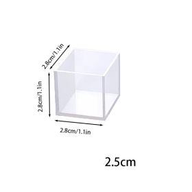 Drop Glue High Lens Surface Cuboid Ornaments Silicone Mold (Option: Cube 2.5cm)