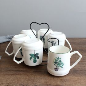 Nordic Green Plant Ceramic Kettle Set (Option: Style4)