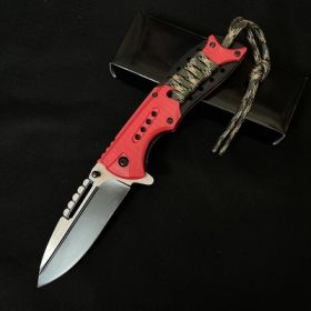 Multifunctional Self-defense Is Not Straight Portable Folding Knife (Color: Red)