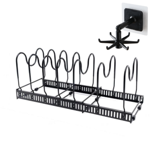 Retractable Multi-layer Folding Wrought Iron Multifunctional Storage Rack (Option: Set)