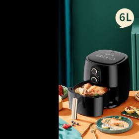 Household Intelligent Multi-function Oil-free Large-capacity Air Fryer (Option: Black-6L-CN)