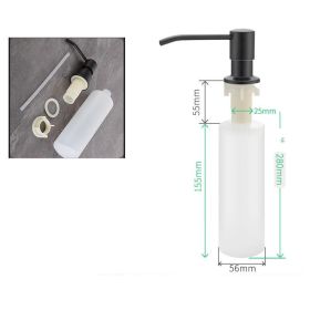 Kitchen Sink Stainless Steel Manual Pressure Liquid Soap Dispenser Bottle (Option: Black 300ML)