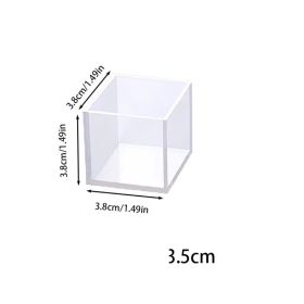 Drop Glue High Lens Surface Cuboid Ornaments Silicone Mold (Option: Cube 3.5cm)