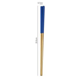 Stainless Steel Non-slip Anti-fungal Chopsticks For Home Use (Option: Blue Gold)