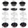 Kitchen Cooking Tool 10Pcs Accessory Baking Basket Pizza Plate Grill Pot For Airfryer 3.2-5.8QT