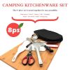 Camp Kitchen Cooking Utensil Set Travel Organizer Grill Accessories